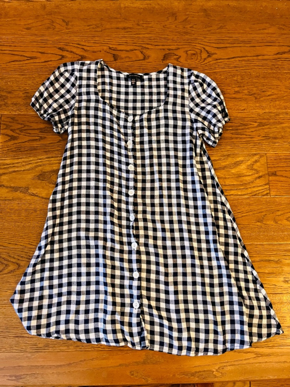 QED London Black and White Gingham‎ Midi Dress